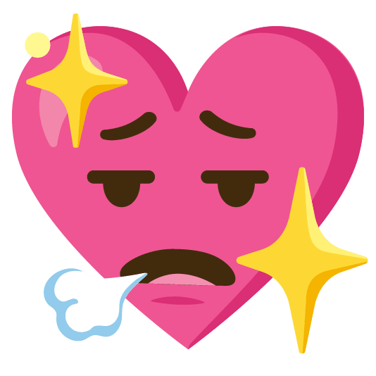 face exhaling sparkling heart
