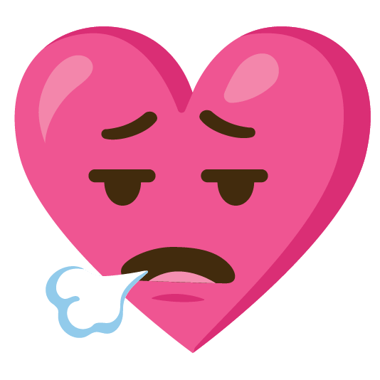 face exhaling gift heart