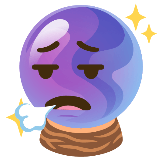 face exhaling crystal ball