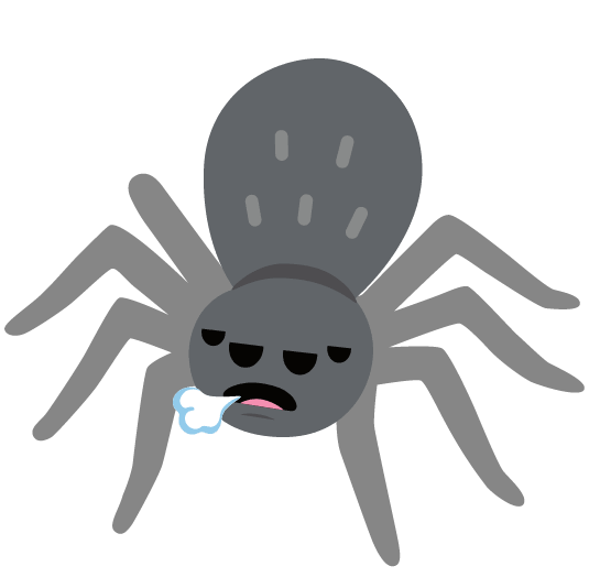 face exhaling spider