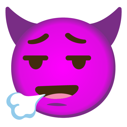 face exhaling smiling imp