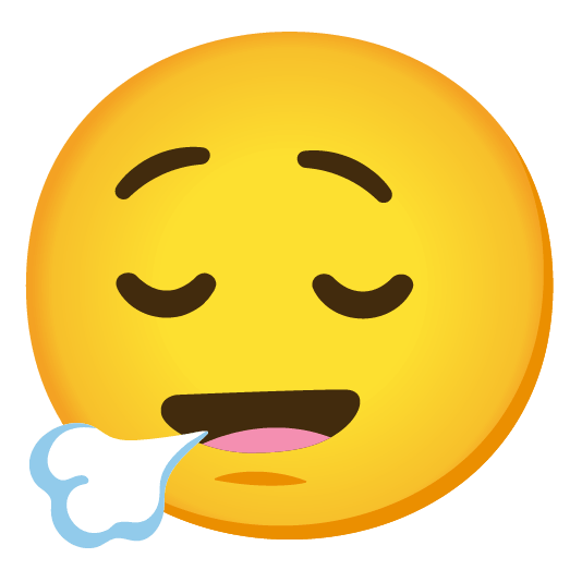 face exhaling relieved