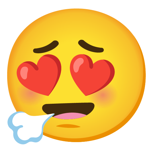 face exhaling heart eyes