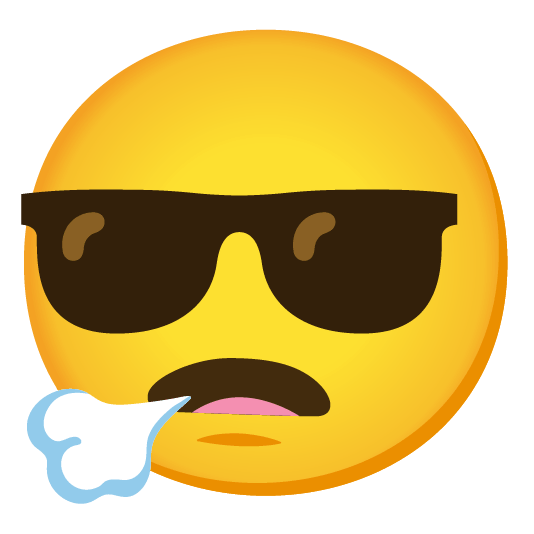 face exhaling sunglasses