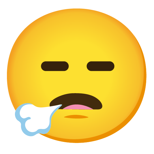 face exhaling expressionless