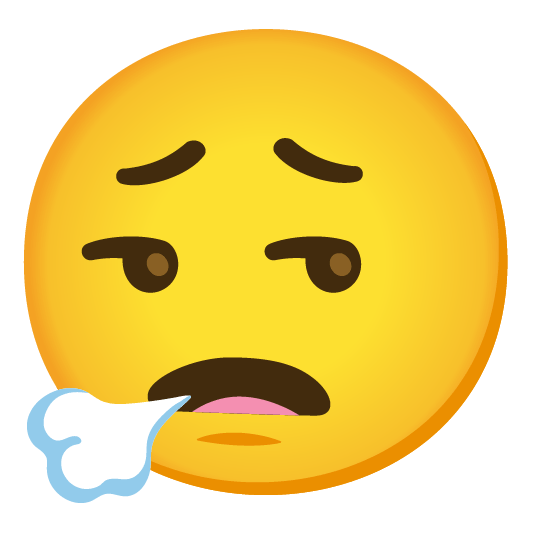 face exhaling unamused