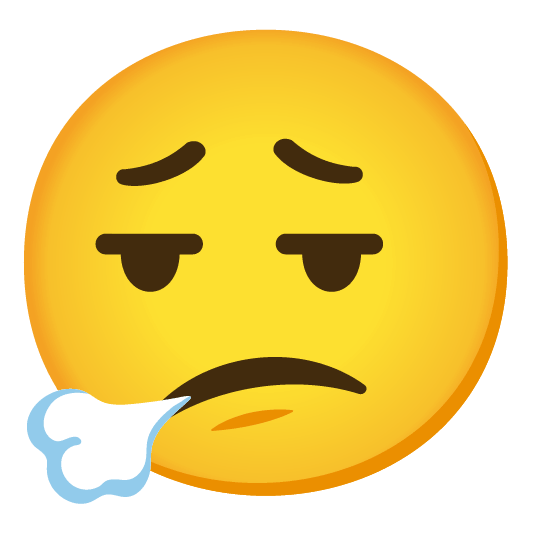 face exhaling confused