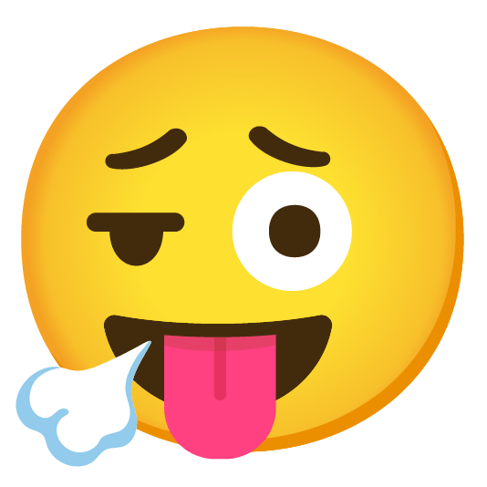 face exhaling stuck out tongue winking eye