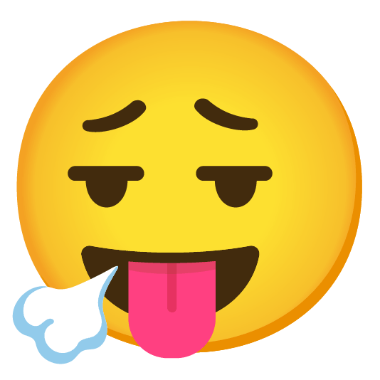 face exhaling stuck out tongue closed eyes