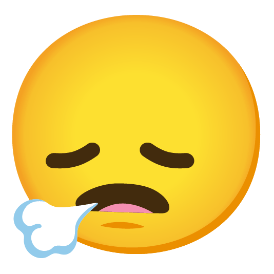 face exhaling disappointed