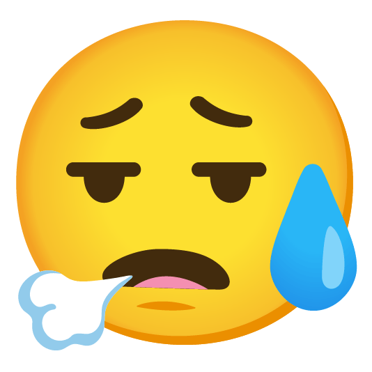 face exhaling disappointed relieved