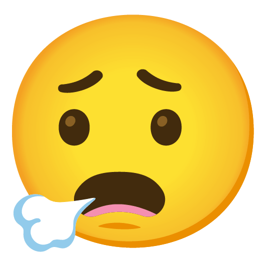 face exhaling anguished