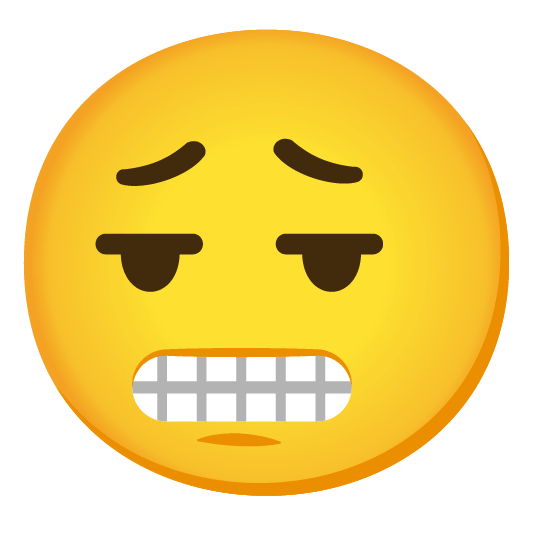 face exhaling grimacing