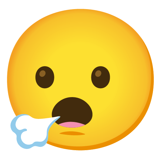 face exhaling open mouth