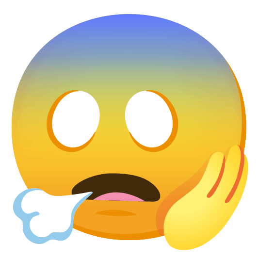 face exhaling scream