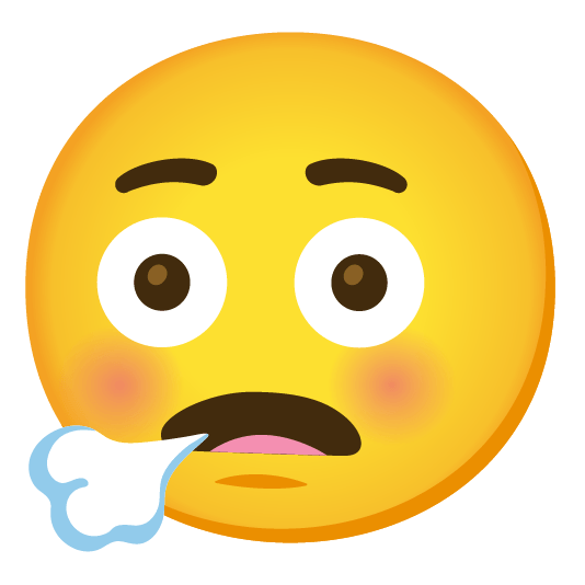 face exhaling flushed