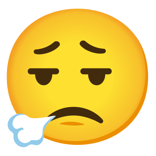 face exhaling slightly frowning face