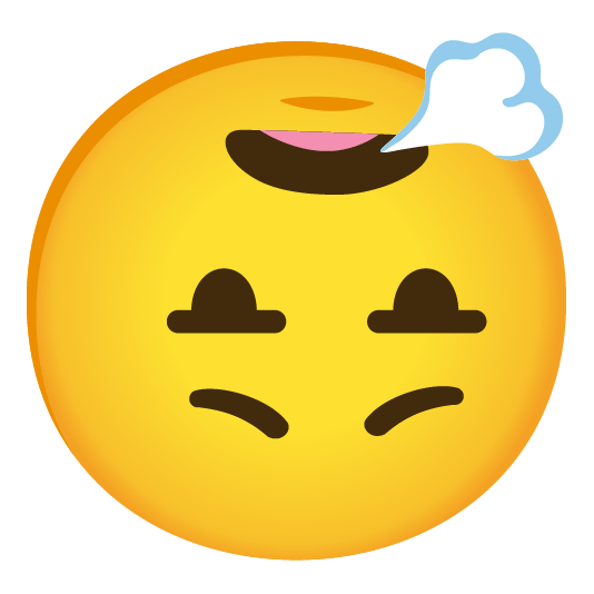 face exhaling upside down face