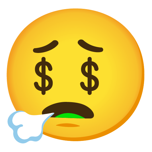face exhaling money mouth face