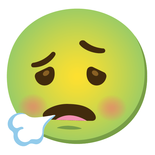 face exhaling nauseated face