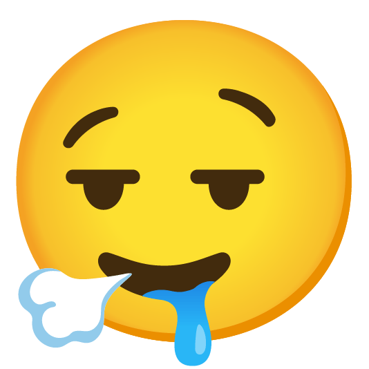 face exhaling drooling face