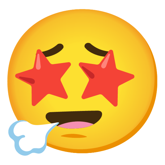 face exhaling star struck