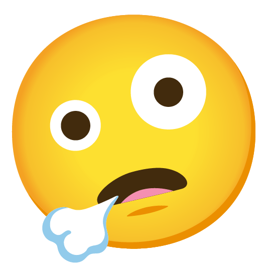 face exhaling zany face