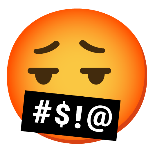 face exhaling face with symbols on mouth