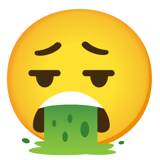 face exhaling face vomiting