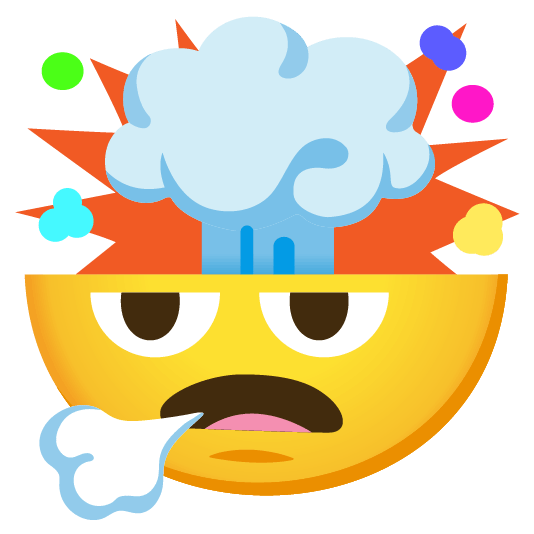 face exhaling exploding head