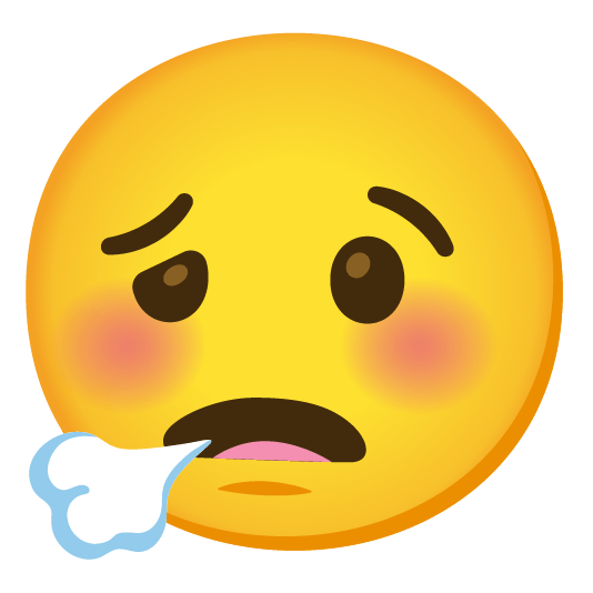 face exhaling woozy face