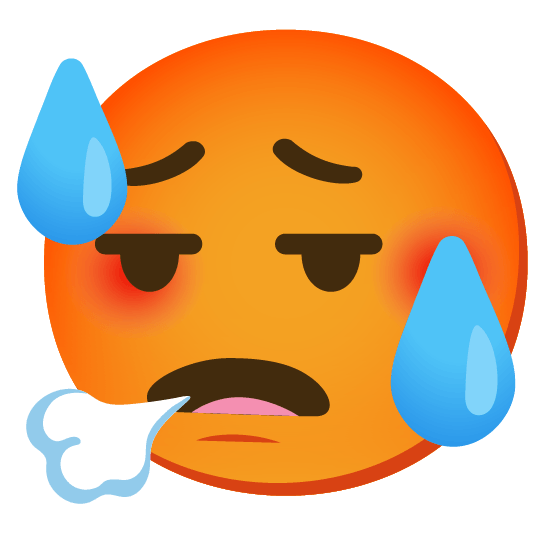 face exhaling hot face