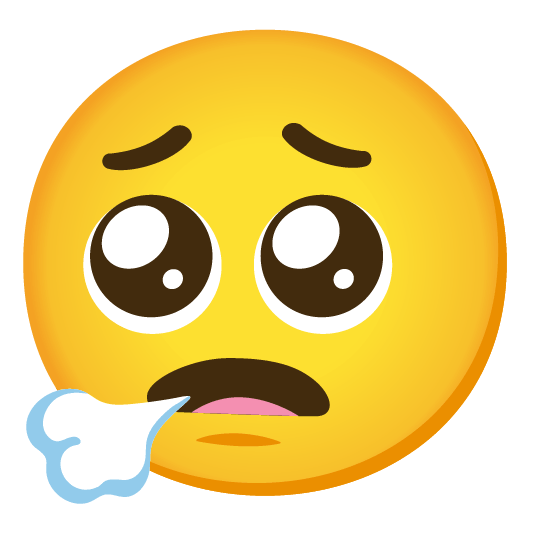 face exhaling pleading face