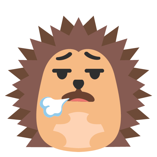 face exhaling hedgehog