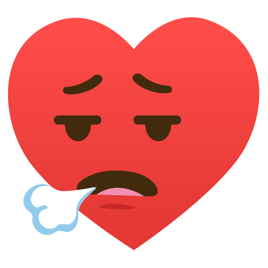 face exhaling hearts