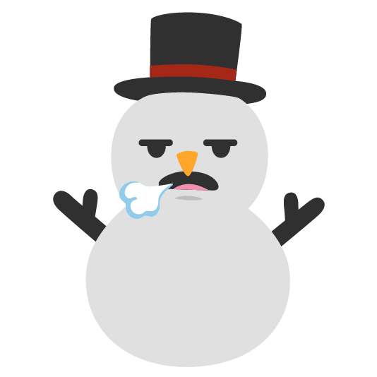 face exhaling snowman without snow