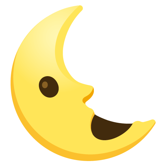 open mouth last quarter moon with face