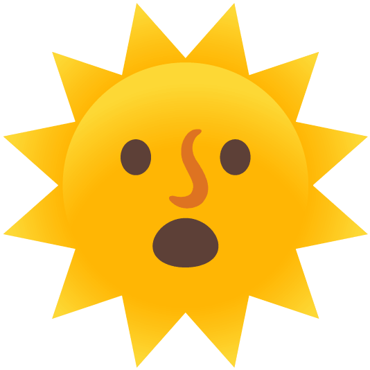 open mouth sun with face