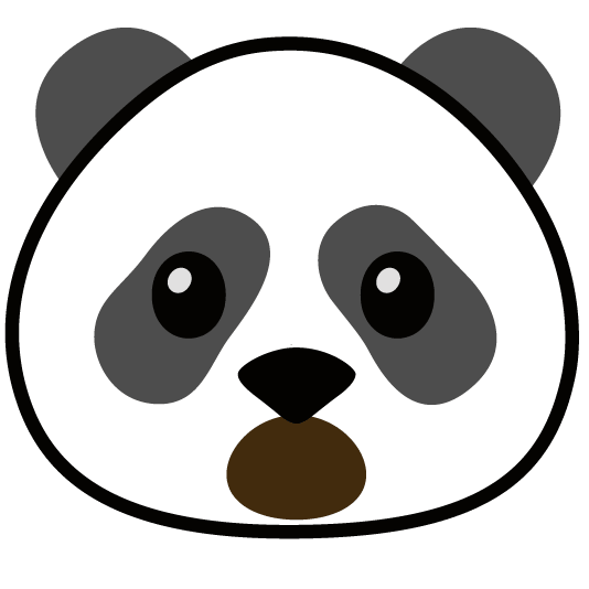 open mouth panda face