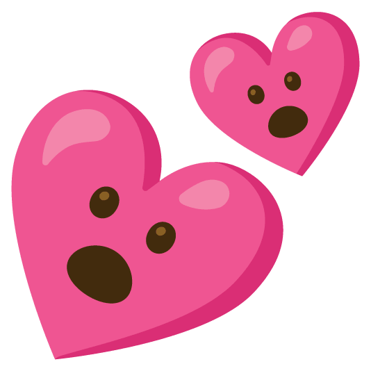 open mouth two hearts