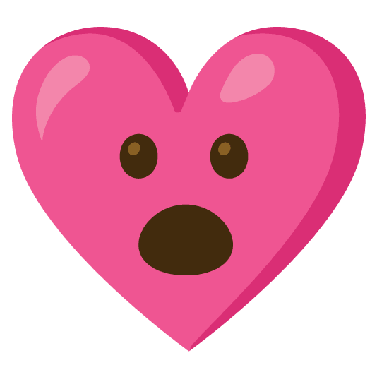 open mouth gift heart