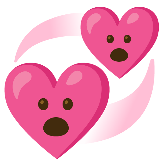 open mouth revolving hearts