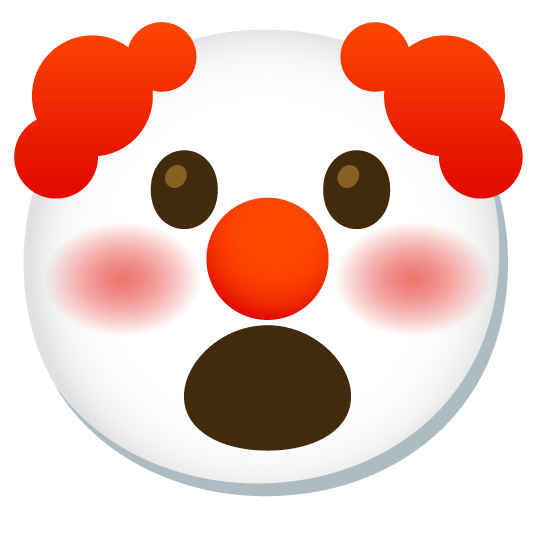 open mouth clown face