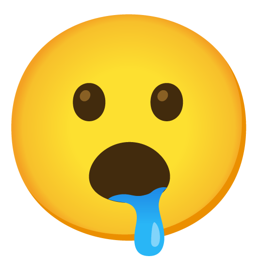 open mouth drooling face