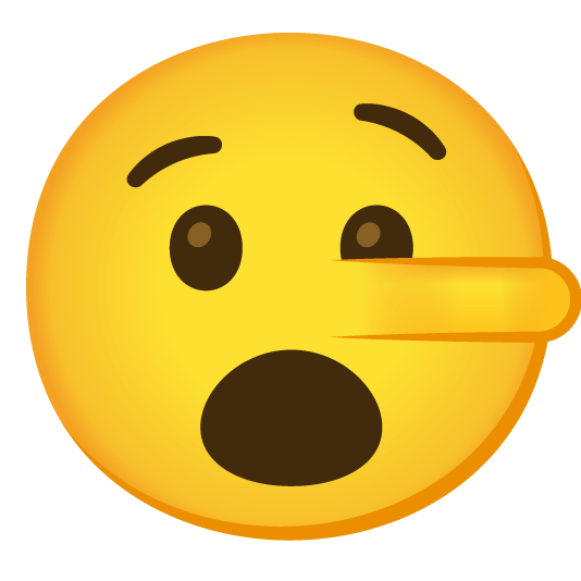 open mouth lying face