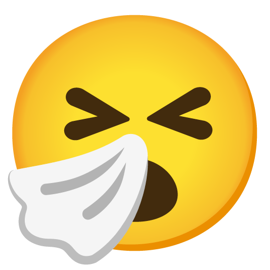 open mouth sneezing face