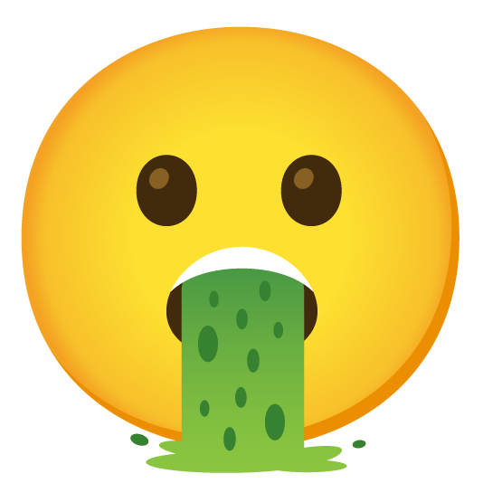 open mouth face vomiting