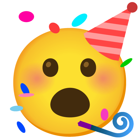 open mouth partying face