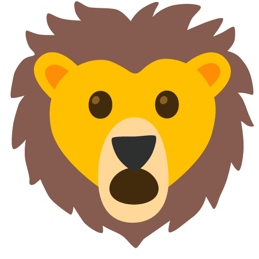 open mouth lion face