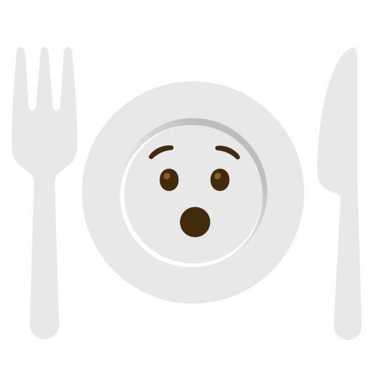 hushed knife fork plate